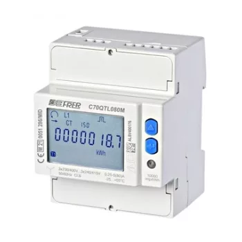   SCHRACK - 3f MID fogyasztásmérő 100A, Modbus RTU 4,3,2(1f) vezetékes bekötés, 4 tarifa, 2 S0 impulzuskimenet, beépített RS485 Modbus port, 4KE - HUMGF480--