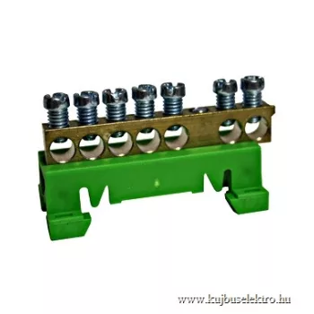   SCHRACK - PE kapocs blokk, 7x10/16mm², 63A, zöld/sárga - IK021037--