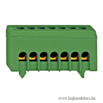   SCHRACK - PE kapocs blokk, 7x10/16mm², 63A, zöld/sárga, szigetelt - IK021037I-