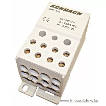   SCHRACK - Csatlakozó blokk, 1 pólus, 250A, 1x95mm², 2x25,5x16,4x10mm² - IKB01120--