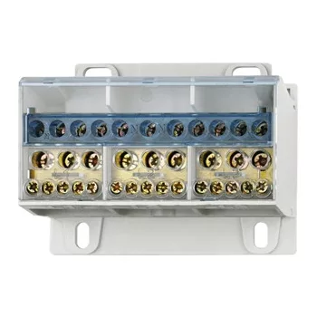   SCHRACK - Csatlakozó blokk, 4 pólus, 125A, 3x(1x25)mm²,3x(5x6+2x10)mm² N póluson: 1x25mm², 4x6mm², 6x10mm²; érvéghüvely nélkül: 3x(1x35)mm², 3x(5x6+2x16)mm², N póluson: 1x35mm², 4x10mm², 6x16mm² - IKB