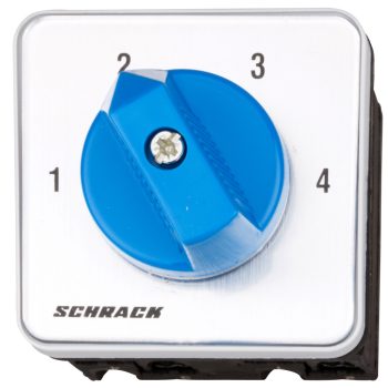   SCHRACK - Fokozatkapcsoló, 1-2-3-4, 4 pontos rögzítésű, 20A, 1p, M10HE - IN003122--