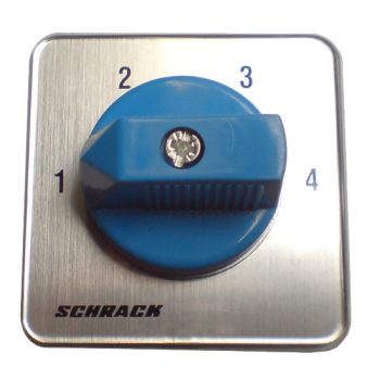   SCHRACK - Fokozatkapcsoló, 1-2-3-4, 4 pontos rögzítésű, 20A, 2p, M10HE - IN003124--