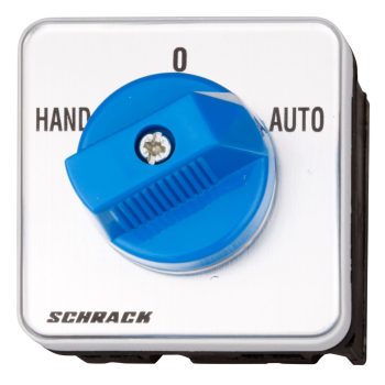   SCHRACK - Átkapcsoló, HAND-0-AUTO, 4 pontos rögzítésű, 20A, 1p, M10HE - IN006122--