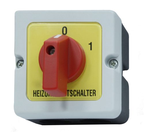 SCHRACK - IN032009 Fűtés kapcsoló IP40 műanyag tokozatban, 20A, 2pólusú, M10H