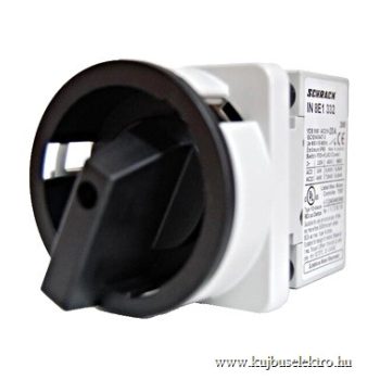   SCHRACK - Főkapcsoló 0-1, 4 pontos rögzítés, 3 pólusú, 32A/AC23 12,5kW - IN8E1334--