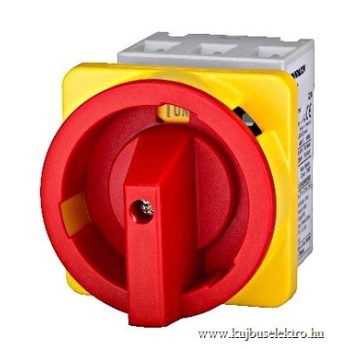   SCHRACK - Vész-ki főkapcsoló 0-1, 4 pontos rögzítés, 3p 20A/AC23 7.5kW - IN8E2332--