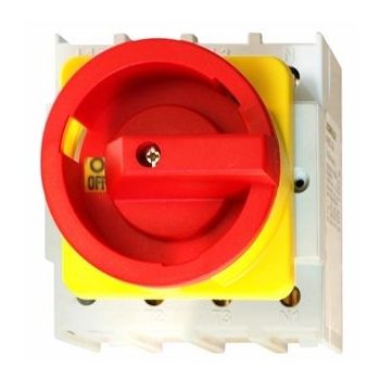   SCHRACK - Vész-ki főkapcsoló 0-1, 4 pontos rögzítés, 4p 63A/AC23 22kW - IN8E2437--