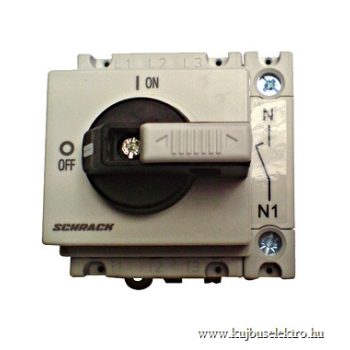   SCHRACK - Főkapcsoló, 0-1, sorbaépíthető, 4 pólusú, 40A/AC23 16kW - IN8R1425--