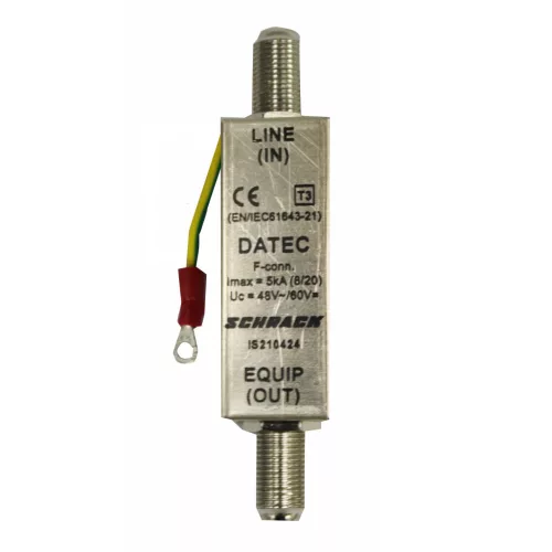 SCHRACK - Datec koax hálózati túlfeszültséglevezető, 5kA/75Ohm, F  - IS210424--