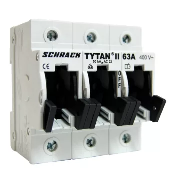  SCHRACK - TYTAN II biztosítós kapcsoló, 3p. DO2/63A, betéttartó nélkül - IS504702-A