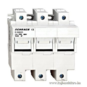   SCHRACK - Biztosítós szakaszoló kapcsoló, 22x58mm, 3 pólusú, 100A - IS506223--