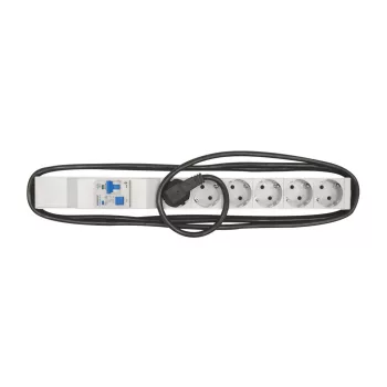   SCHRACK - 19” dugaljzatsáv 6 dugaljzat+BO217516 hibaáramkapcs 1U - IU070112--