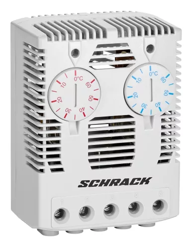 SCHRACK - Ikertermosztát 2x 0-60°C, 1nyitó / 1 záró érintkezővel  - IUK08563--