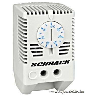 SCHRACK-IUK08566 Termosztát szekrény szellőzéshez, 0-60°C, 1z, 10A, kék