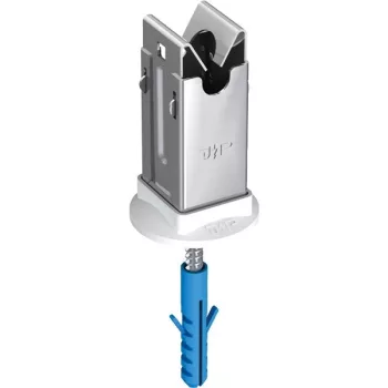   J.PRÖPSTER-110501 R - Niro vezetéktartó rozettával, Rd10-hez +cs+t., V2A, eltartás: 41mm