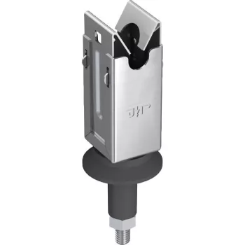   J.PRÖPSTER-110517 tetővezeték tartó Niro kapocs - hüvellyel Rd8-hoz, V2A, eltartás: 44mm, furatlyuk: 12mm