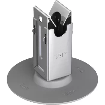   J.PRÖPSTER-111631 R - NIRO vezetéktartó ragasztható körlappal, Rd10-hez, eltartás:43mm