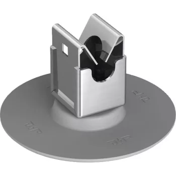   J.PRÖPSTER-111661 R - NIRO vezetéktartó ragasztható körlappal, Rd10-hez, eltartás:21mm