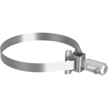   J.PRÖPSTER-490589 16plus+, Bekötőfej + Szalagbilincs a GFK-ISO szigetelő rúdhoz, 300mm-ig, V2A