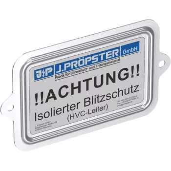   J.PRÖPSTER-640000 Figyelmeztető tábla, németül, Aluminium