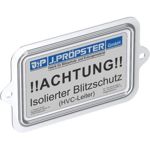 J.PRÖPSTER-640000 Figyelmeztető tábla, németül, Aluminium
