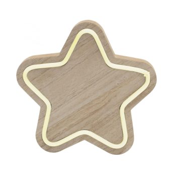   SOMOGYI ELEKTRONIC - KAD 27 - LED-es fa asztali dísz, csillag, neon-light, melegfehér