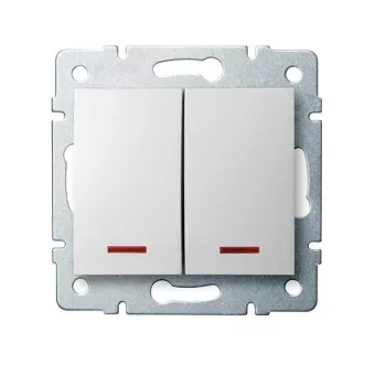   KANLUX-25070 - LOGI 02-1023-102 feh Jelzőf.dupla ny.kapcsoló