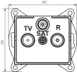 KANLUX-25103 - LOGI 02-1350-002 feh Antenna csatlakozó aljzat