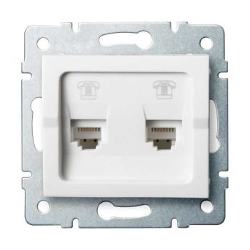   KANLUX-25107 - LOGI 02-1380-002 feh Dupla telefon csatl.aljzat