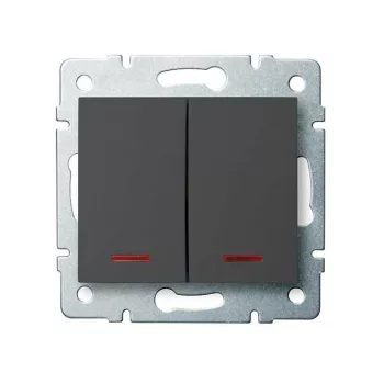   KANLUX-25248 - LOGI 02-1023-141 gr Jelzőf. dupla ny.kapcsoló