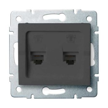   KANLUX-25284 - LOGI 02-1380-041 gr Dupla telefon csatl.aljzat