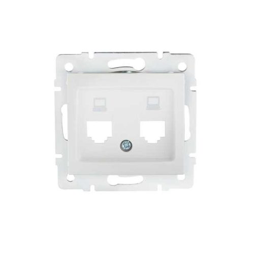 KANLUX-25930 - DOMO 01-1419-002 feh Dupla csatl.aljzat burkolat
