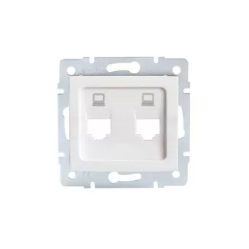   KANLUX-25936 - LOGI 02-1419-002 feh Dupla csatl.aljzat burkolat