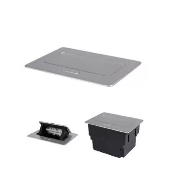   KANLUX-28313 - BIURO+ 04-0052-100 aszt.doboz Soft POP-UP fém asztali, 2xM45
