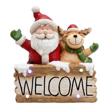   SOMOGYI ELEKTRONIC - KDC 49 - Kerámia figura, WELCOME, Mikulás + rénszarvas