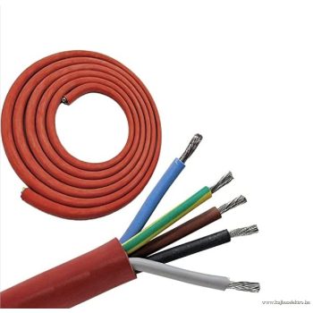   SiHF-J 5x1,5mm² hőálló szilikongumi köpenyes tömlővezeték sodrott réz vezetővel