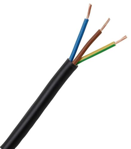 H05VV-F 3x 1,5mm² - FEKETE - sodrott réz erű PVC köpenyes MT kábel 300/500V