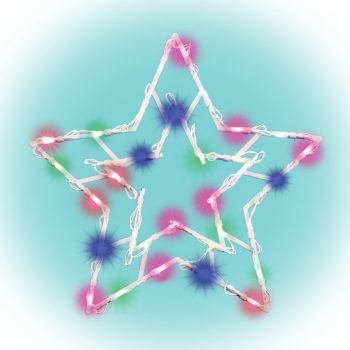   SOMOGYI ELEKTRONIC - KID 503 B/M - LED-es ablakdísz, csillag, elemes, színes