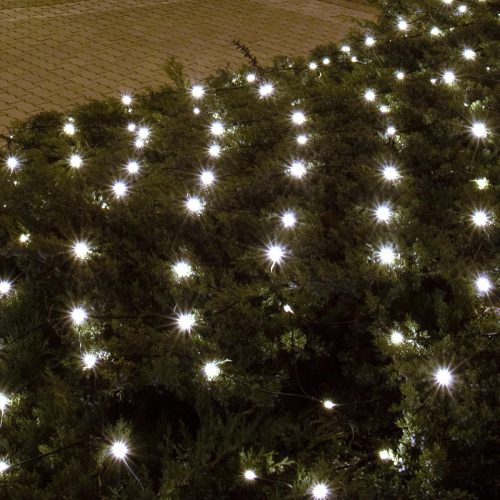 SOMOGYI ELEKTRONIC - KLN 160C/WH - LED- es kültéri háló, 160 db hidegfehér LED, 2 x 1.5 m, zöld vezeték, 5 m tápvezeték