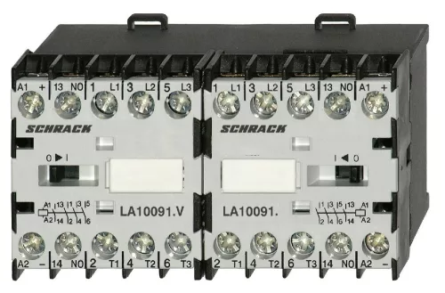 SCHRACK - Mini irányváltó mágneskapcsoló kombináció 4kW 24VDC, 1z - LA1W09W510