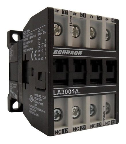 SCHRACK - LA3004A3N Segédmágneskapcsoló elektronikus áramkörhöz 4A 230VAC 4ny