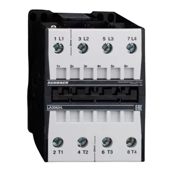   SCHRACK - Mágneskapcsoló 30 kW, 62A AC3, 120A AC1, 4 pólusú, 230VAC - LA306243--