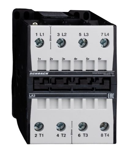 SCHRACK - LA307443 Mágneskapcsoló 37 kW, 74A AC3, 130A AC1, 4 pólusú, 230VAC