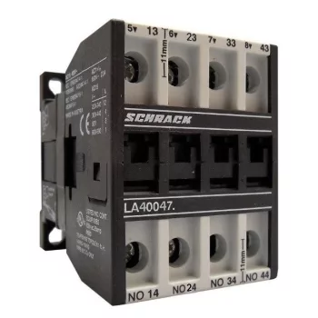   SCHRACK - DC segédmágneskapcsoló, 4A, 24VDC, AC15, 4 záró - LA400475N-