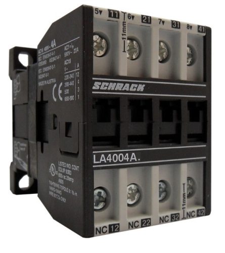 SCHRACK - LA4004A5N DC segédmágneskapcsoló, 4A, 24VDC, AC15, 4 nyitó