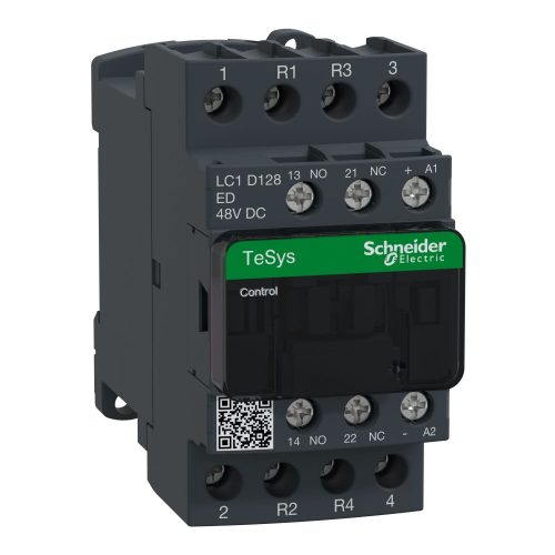 SCHNEIDER LC1D128ED - DC mágneskapcsoló, 25A (AC1), csavaros csatlakozású, 2Z+2NY pólus