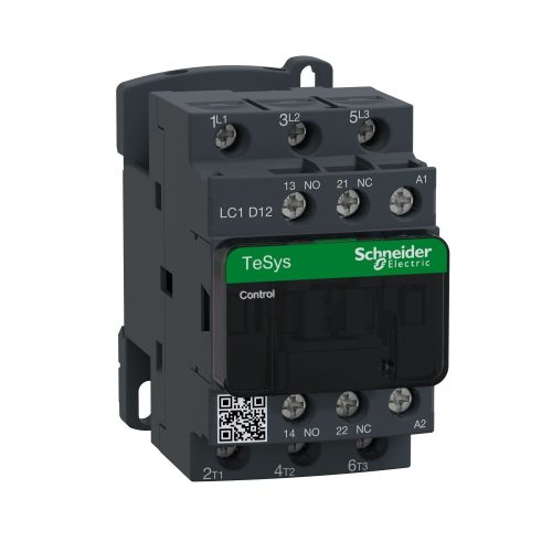 SCHNEIDER LC1D12F7 - AC mágneskapcsoló, 5,5kW/12A (400V, AC3), csavaros csatlakozás,1Z+1NY