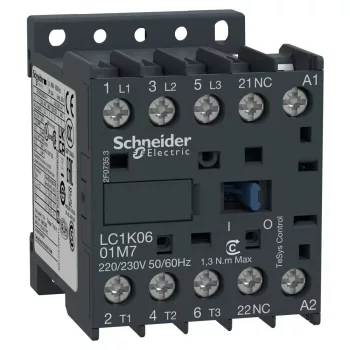   SCHNEIDER LC1K0601B7 - Mágneskapcsoló 6A, 1 nyitó, AC, 50/60 Hz