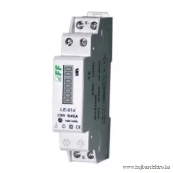   F&F Filipowski - LE-01D MID - Fogyasztásmérő DIN sínre, egyfázisú, MID hitelesített LCD 5-45A - HD Hungária - LE-01D